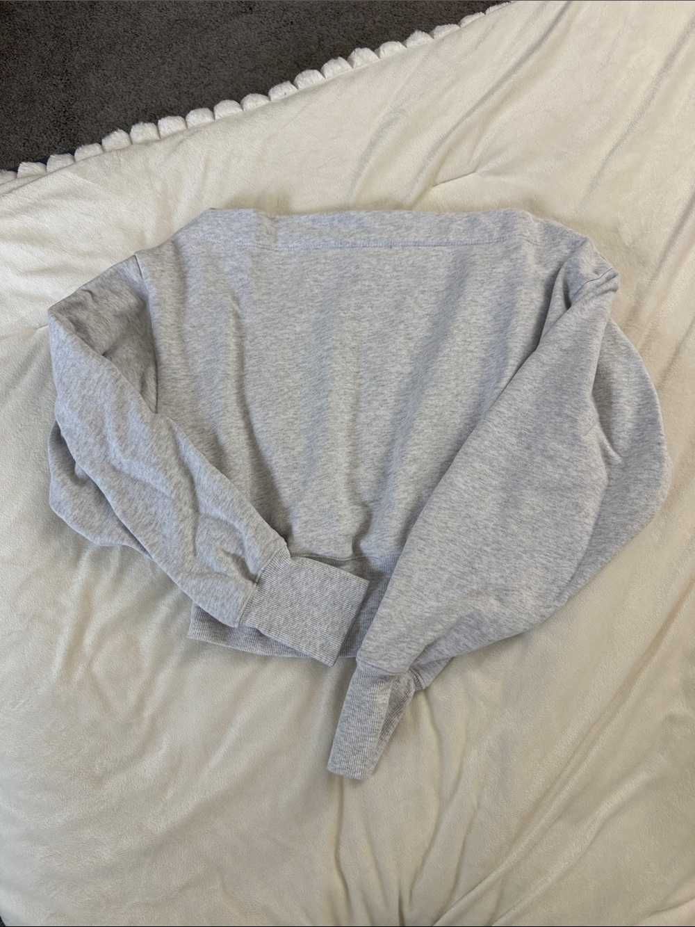 Garage Light Gray off shoulder Sweatshirt